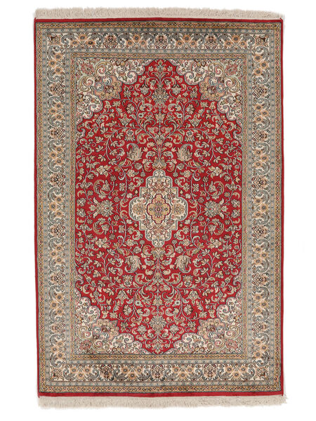99X150 Kashmir Pure Silke Tæppe Orientalsk Mørkerød/Brun (Silke, Indien) Carpetvista