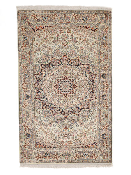 99X162 Kashmir Äkta Silke Matta Orientalisk Brun/Beige (Silke, Indien) Carpetvista