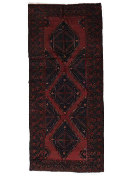 166X374 Belutsch Teppich Orientalischer Läufer Schwarz (Wolle, Afghanistan) Carpetvista