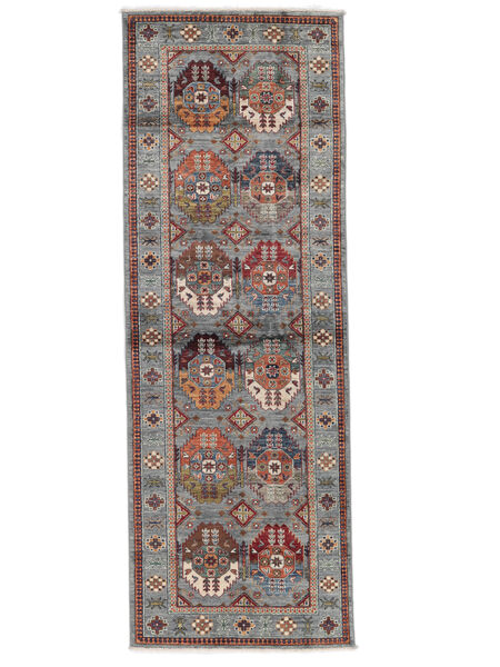 89X253 絨毯 Shabargan モダン 廊下 カーペット ダークグレー/ダークレッド (ウール, アフガニスタン) Carpetvista