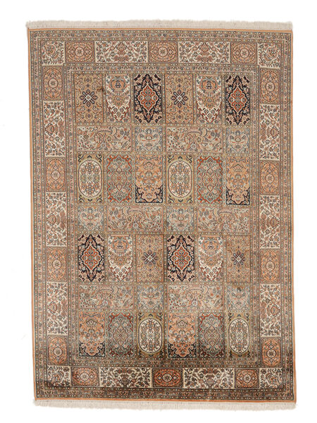 151X212 Kaschmir Reine Seide Teppich Orientalischer Braun/Orange (Seide, Indien) Carpetvista