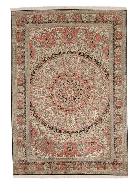 絨毯 カシミール ピュア シルク 173X245 茶色/オレンジ (絹, インド)
