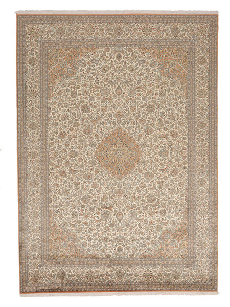 248X343 絨毯 オリエンタル カシミール ピュア シルク 茶色/オレンジ (絹, インド) Carpetvista