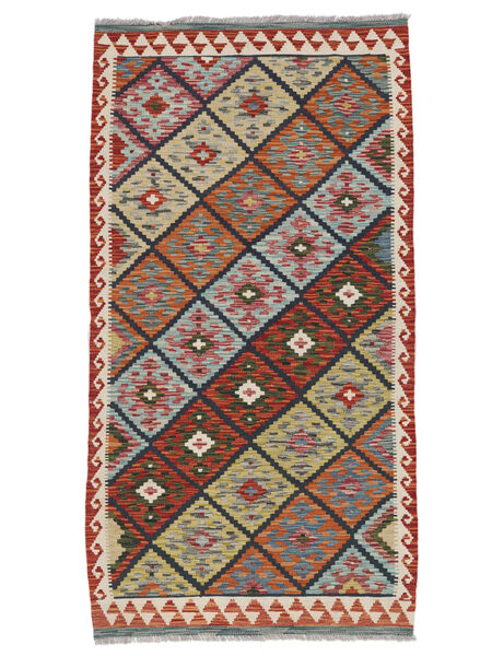 102X195 Tappeto Kilim Afghan Old Style Orientale Rosso Scuro/Verde (Lana, Afghanistan) Carpetvista