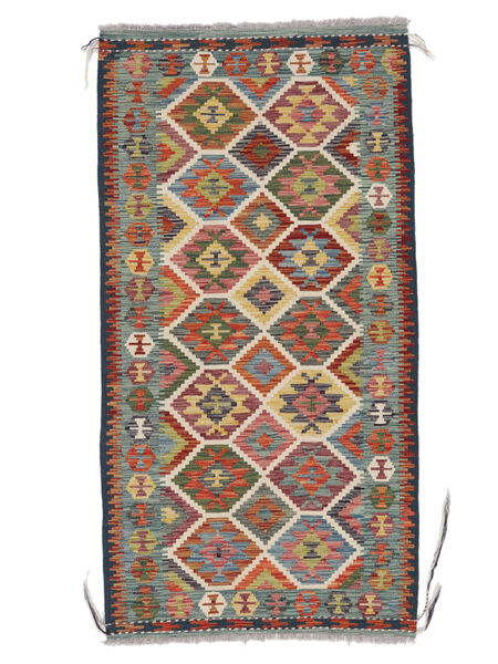  102X197 Kelim Afghan Old Style Matot Matto Tummanpunainen/Tummanharmaa Afganistan Carpetvista