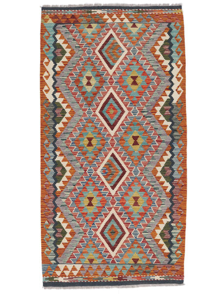 105X204 Tapis Kilim Afghan Old Style D'orient Rouge Foncé/Noir (Laine, Afghanistan) Carpetvista