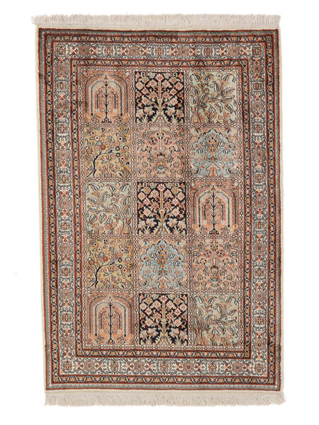 Kashmir Pure Silk Rug 80X120 Brown/Beige Silk, India Carpetvista