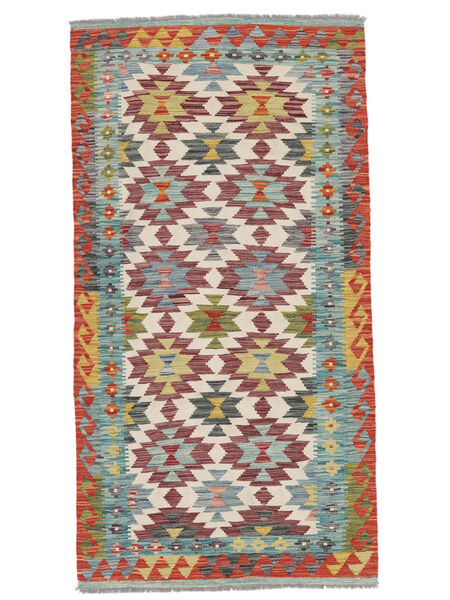 101X196 Kelim Afghan Old Stil Teppich Orientalischer Braun/Dunkelrot (Wolle, Afghanistan) Carpetvista