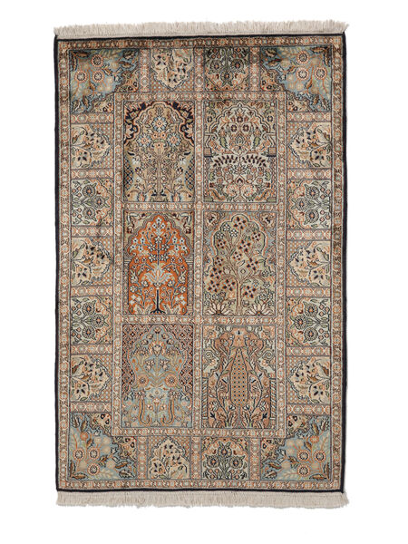  Oriental Kashmir Pure Silk Rug 82X128 Brown/Orange Silk, India Carpetvista