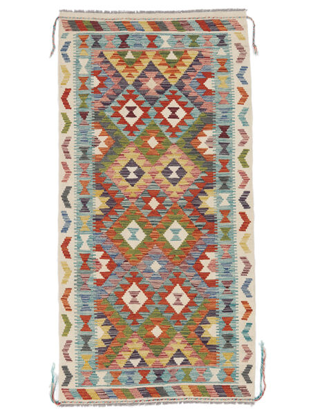  98X201 Lite Kelim Afghan Old Style Teppe Ull, 
