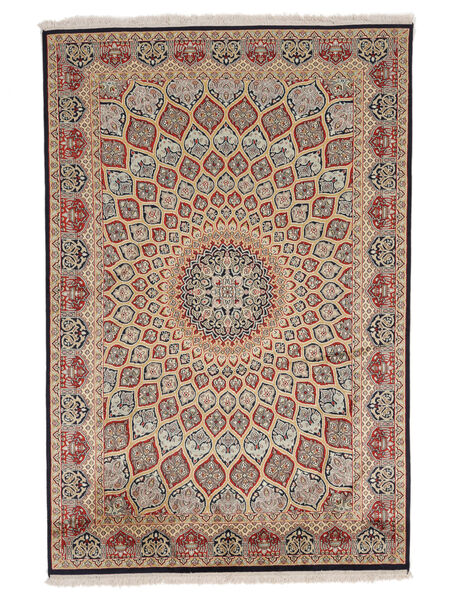 絨毯 オリエンタル カシミール ピュア シルク 125X187 茶色/ダークレッド (絹, インド)