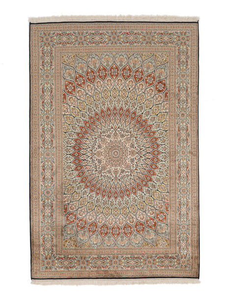 絨毯 オリエンタル カシミール ピュア シルク 125X191 茶色/オレンジ (絹, インド)