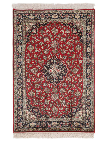 Kashmir Pure Silk Rug 65X97 Dark Red/Brown Silk, India Carpetvista