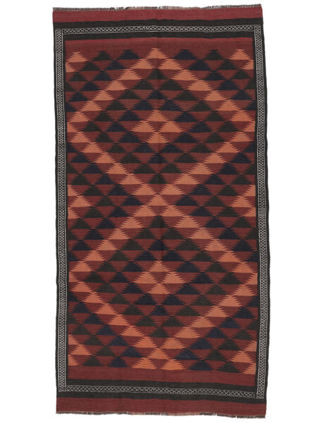 Tapis D'orient Afghan Vintage Kilim 118X225 Noir/Rouge Foncé (Laine, Afghanistan)