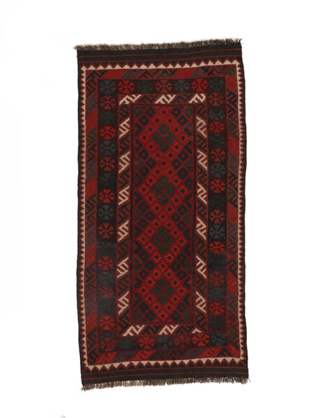 Alfombra Afghan Vintage Kilim 102X207 Negro/Rojo Oscuro (Lana, Afganistán)