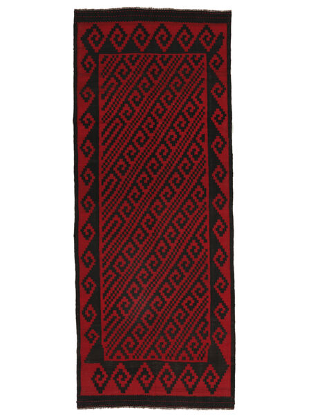  163X403 Afghan Vintage Kelim Matot Käytävämatto Matto Musta/Tummanpunainen Afganistan Carpetvista