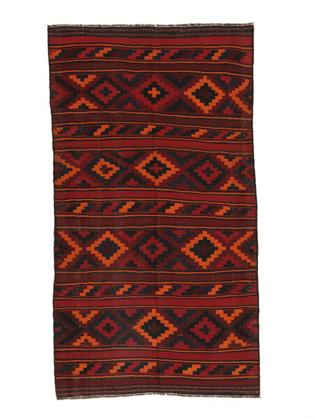  Afghan Vintage Kelim Vloerkleed 153X280 Zwart/Donkerrood Carpetvista