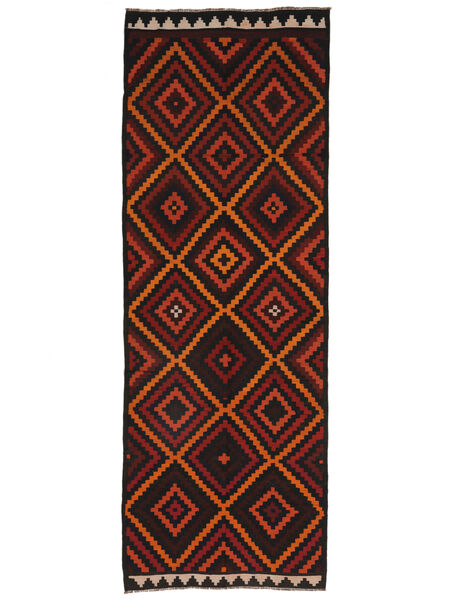  138X390 Afghan Vintage Kelim Matot Käytävämatto Matto Musta/Tummanpunainen Afganistan Carpetvista