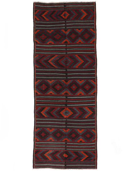 126X323 Tappeto Afghan Vintage Kilim Orientale Passatoie Nero/Rosso Scuro (Lana, Afghanistan) Carpetvista