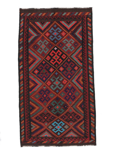  148X273 Afghan Vintage Kilim Rug Black/Dark Red Afghanistan Carpetvista