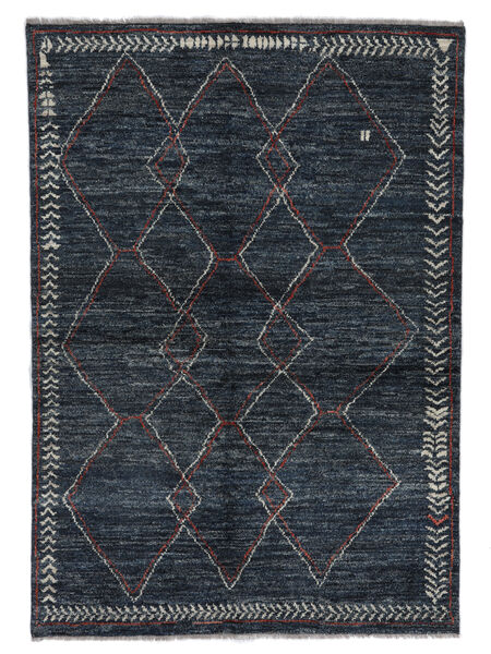 Berber Style Tappeto 138X196 Di Lana Nero Piccolo Carpetvista