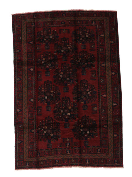  Orientalischer Belutsch Teppich 203X295 Schwarz Wolle, Afghanistan Carpetvista