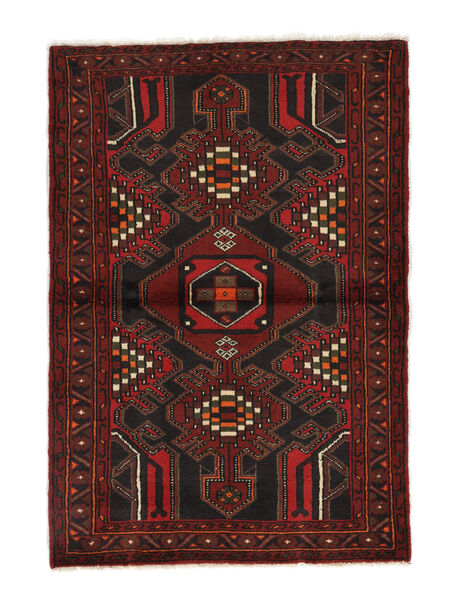 Hamadan Rug 107X155 Black/Dark Red (Wool, Persia/Iran)