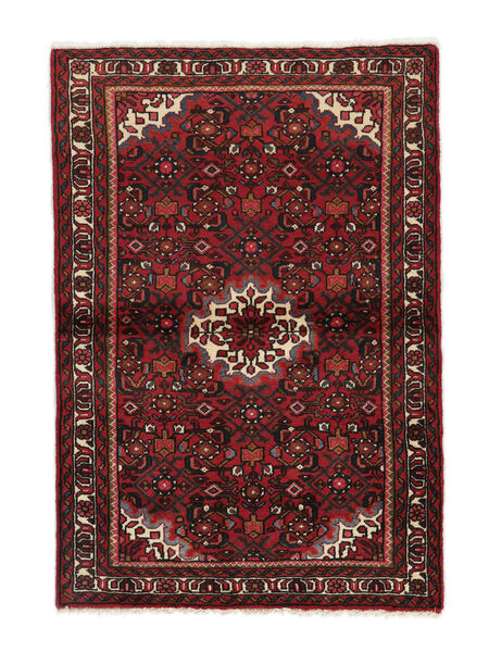 102X147 Χαλι Hosseinabad Ανατολής Μαύρα/Σκούρο Κόκκινο (Μαλλί, Περσικά/Ιρανικά) Carpetvista