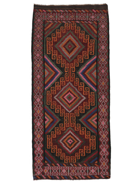  Afghan Vintage Kelim Matot 162X362 Musta/Tummanpunainen Carpetvista