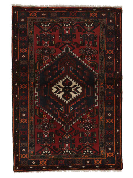  100X148 Hamadan Teppe Svart/Mørk Rød Persia/Iran Carpetvista