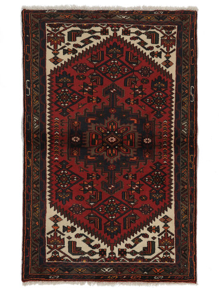 Tapete Oriental Hamadã 97X152 Preto/Vermelho Escuro (Lã, Pérsia/Irão)