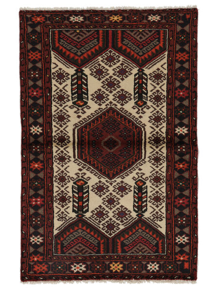 絨毯 ハマダン 96X146 ブラック/オレンジ (ウール, ペルシャ/イラン)