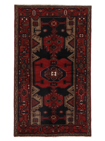 129X217 Tappeto Hamadan Orientale Nero/Rosso Scuro (Lana, Persia/Iran) Carpetvista