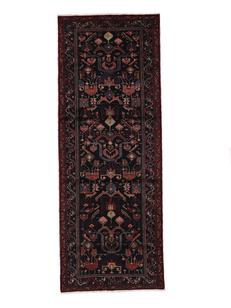113X304 Alfombra Hamadan Oriental De Pasillo Negro (Lana, Persia/Irán) Carpetvista