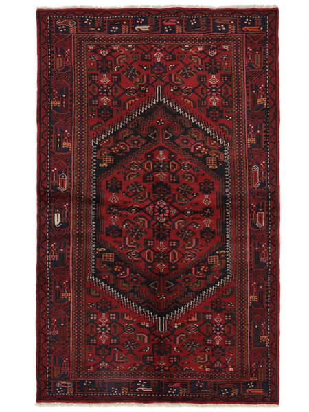 136X220 Hamadan Rug Oriental Black/Dark Red (Wool, Persia/Iran) Carpetvista