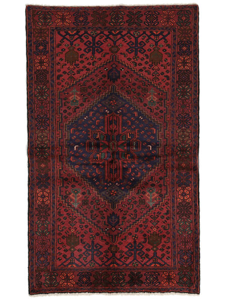  Orientalisk Hamadan Matta 128X214 Svart/Mörkröd Ull, Persien/Iran Carpetvista