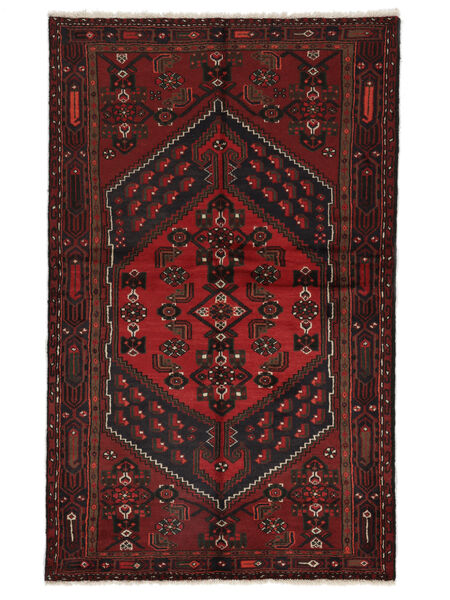 124X199 Alfombra Hamadan Oriental Negro/Rojo Oscuro (Lana, Persia/Irán) Carpetvista