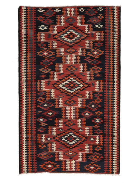 Dywan Perski Kilim Vintage 192X314 Czarny/Ciemnoczerwony (Wełna, Persja/Iran)