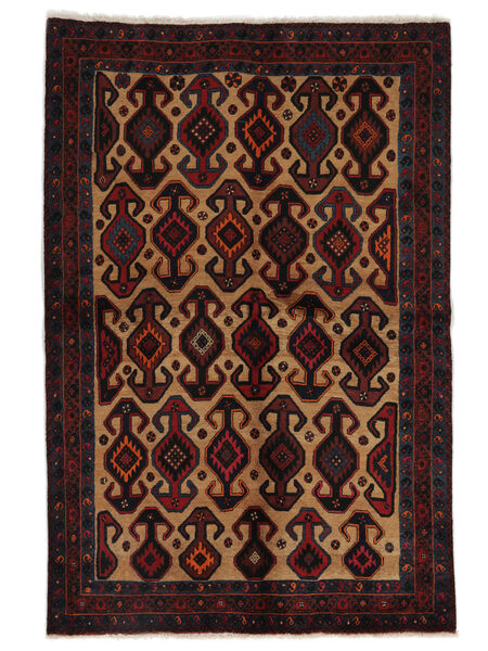 絨毯 ペルシャ アフシャル 149X225 ブラック/茶色 (ウール, ペルシャ/イラン)