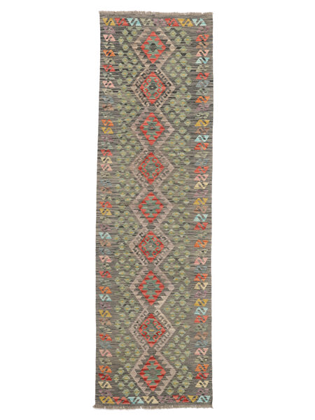 Tapis Kilim Afghan Old Style 85X293 De Couloir Marron/Jaune Foncé (Laine, Afghanistan)