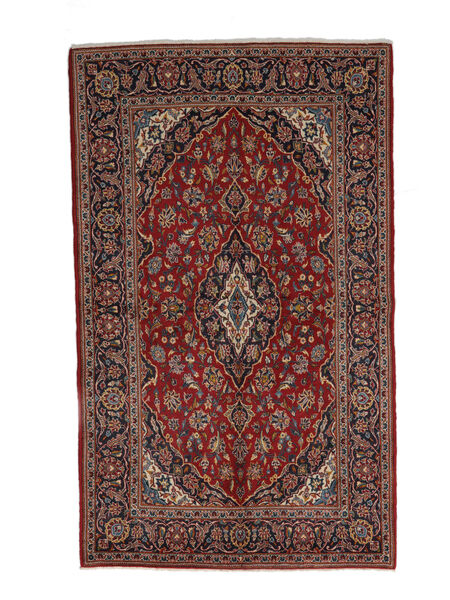 135X220 Keshan Fine Rug Oriental Black/Dark Red (Wool, Persia/Iran) Carpetvista