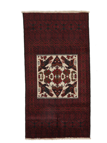 Koberec Beluch 97X180 Černá/Tmavě Červená (Vlna, Persie/Írán)