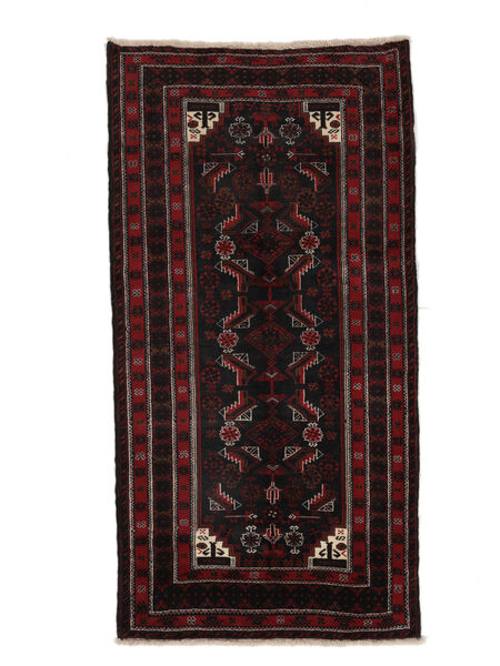100X200 Χαλι Ανατολής Beluch Μαύρα/Σκούρο Κόκκινο (Μαλλί, Περσικά/Ιρανικά) Carpetvista