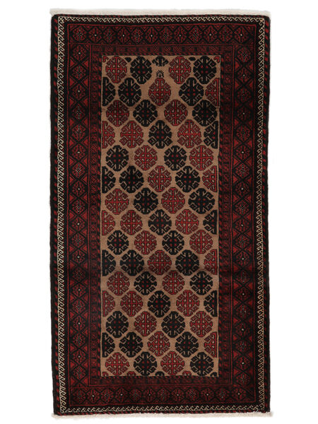 110X200 絨毯 オリエンタル バルーチ ブラック/茶色 (ウール, ペルシャ/イラン) Carpetvista