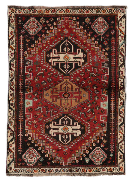 絨毯 ペルシャ シラーズ 105X150 ブラック/ダークレッド (ウール, ペルシャ/イラン)