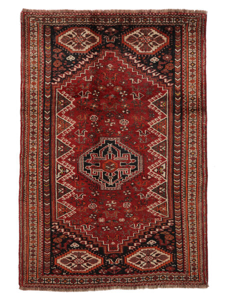 Shiraz Teppe 125X184 Mørk Rød/Svart Ull, Persia/Iran Carpetvista