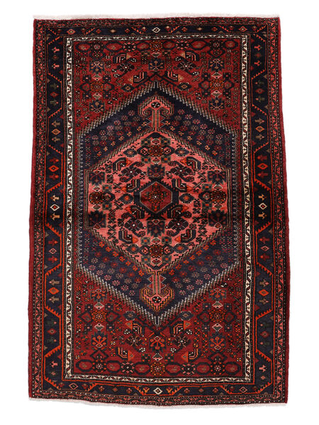  Orientalisk Hamadan Matta 132X200 Svart/Mörkröd Ull, Persien/Iran Carpetvista