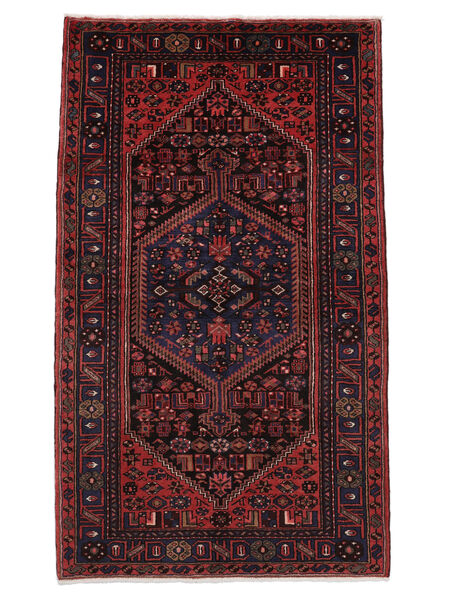 130X227 Hamadan Teppe Svart/Mørk Rød Persia/Iran Carpetvista