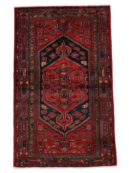 137X224 Hamadan Rug Oriental Black/Dark Red (Wool, Persia/Iran) Carpetvista