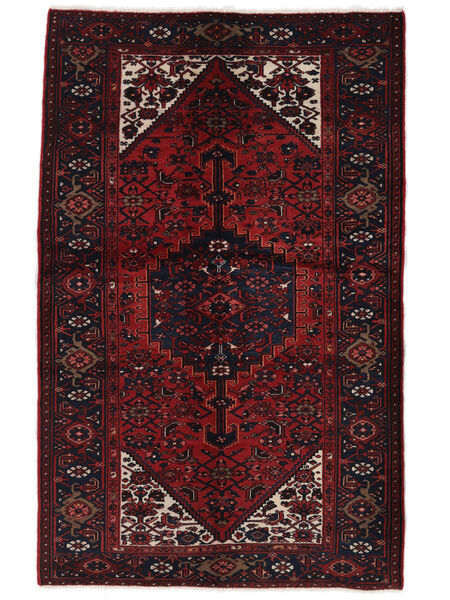 絨毯 オリエンタル ハマダン 135X212 ブラック/ダークレッド (ウール, ペルシャ/イラン)
